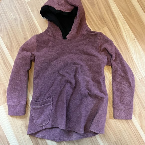 Handmade ORGANIC lilac merino wool kids hoodie, girls 6-7. - Picture 2 of 4